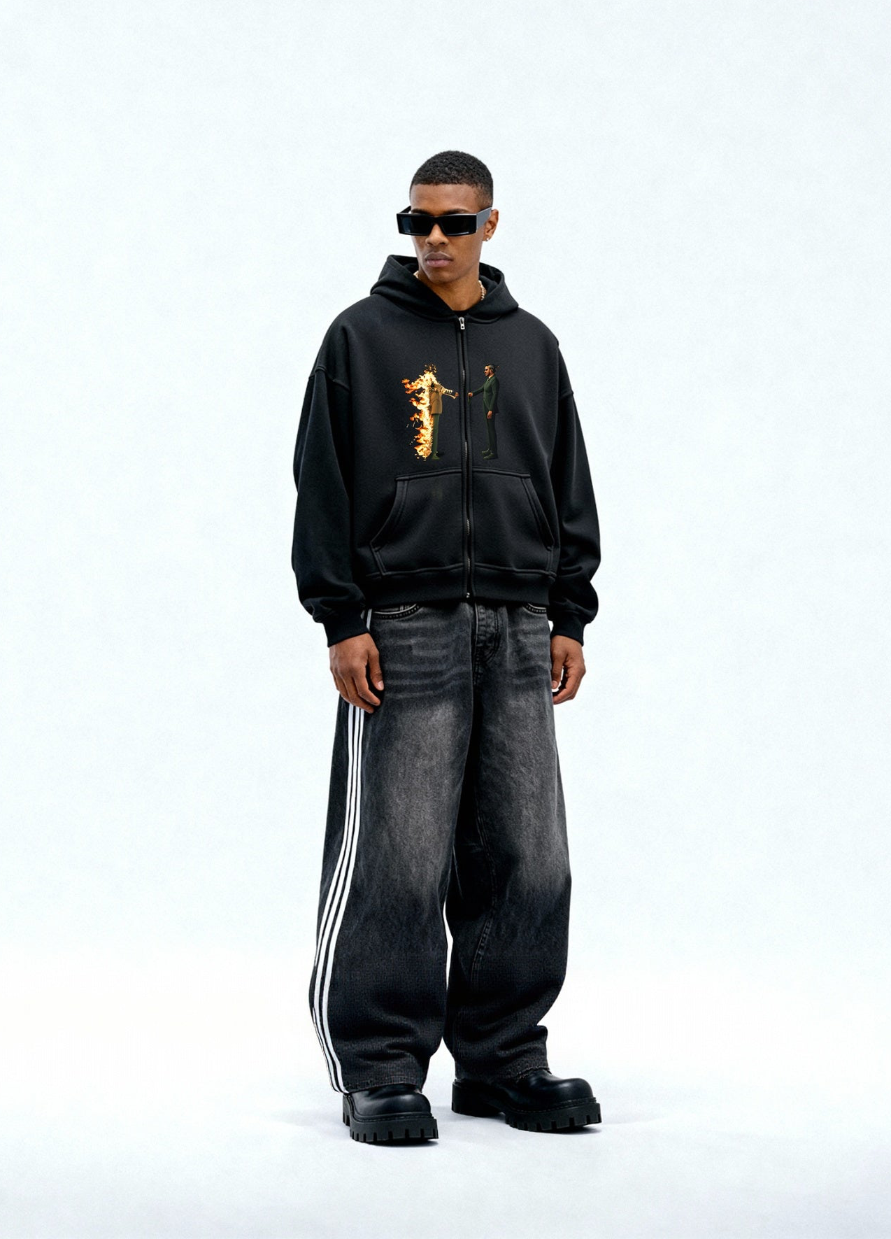 Heroes And Villains Heavyweight Sunfaded Zip-Up