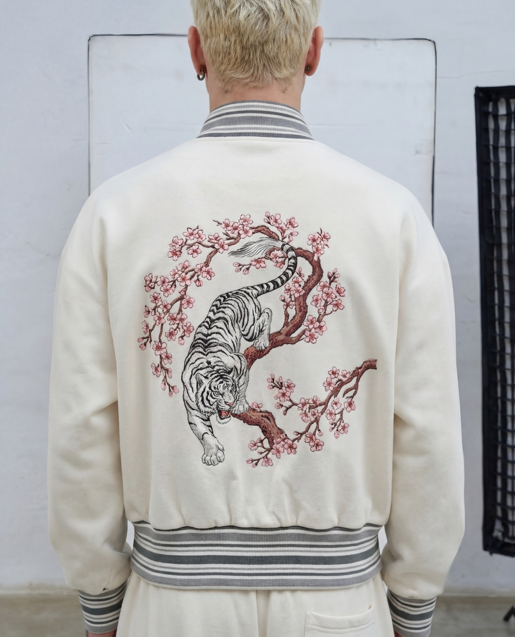 Cherry Blossom Tiger Print Jacket