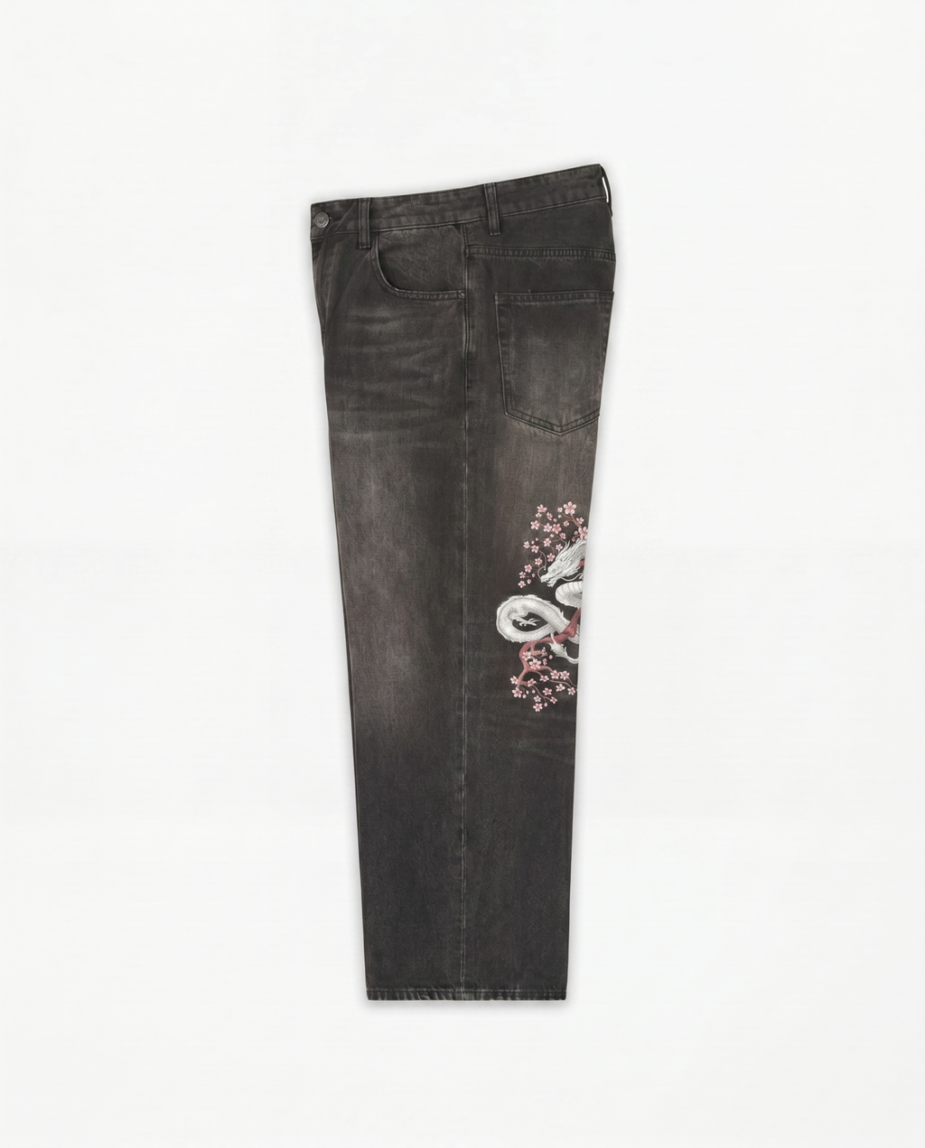 Sakura Dragon Print Denim