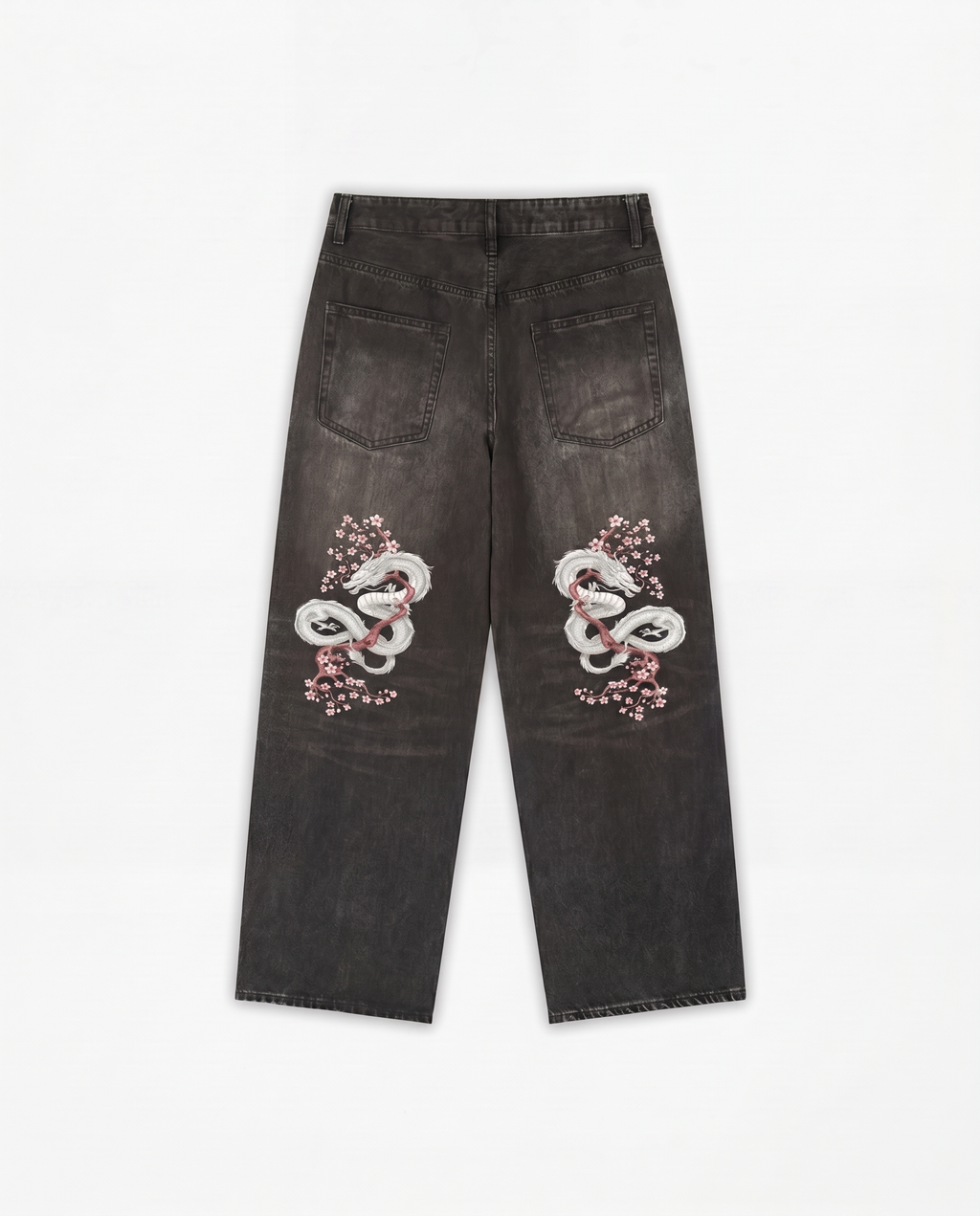 Sakura Dragon Print Denim