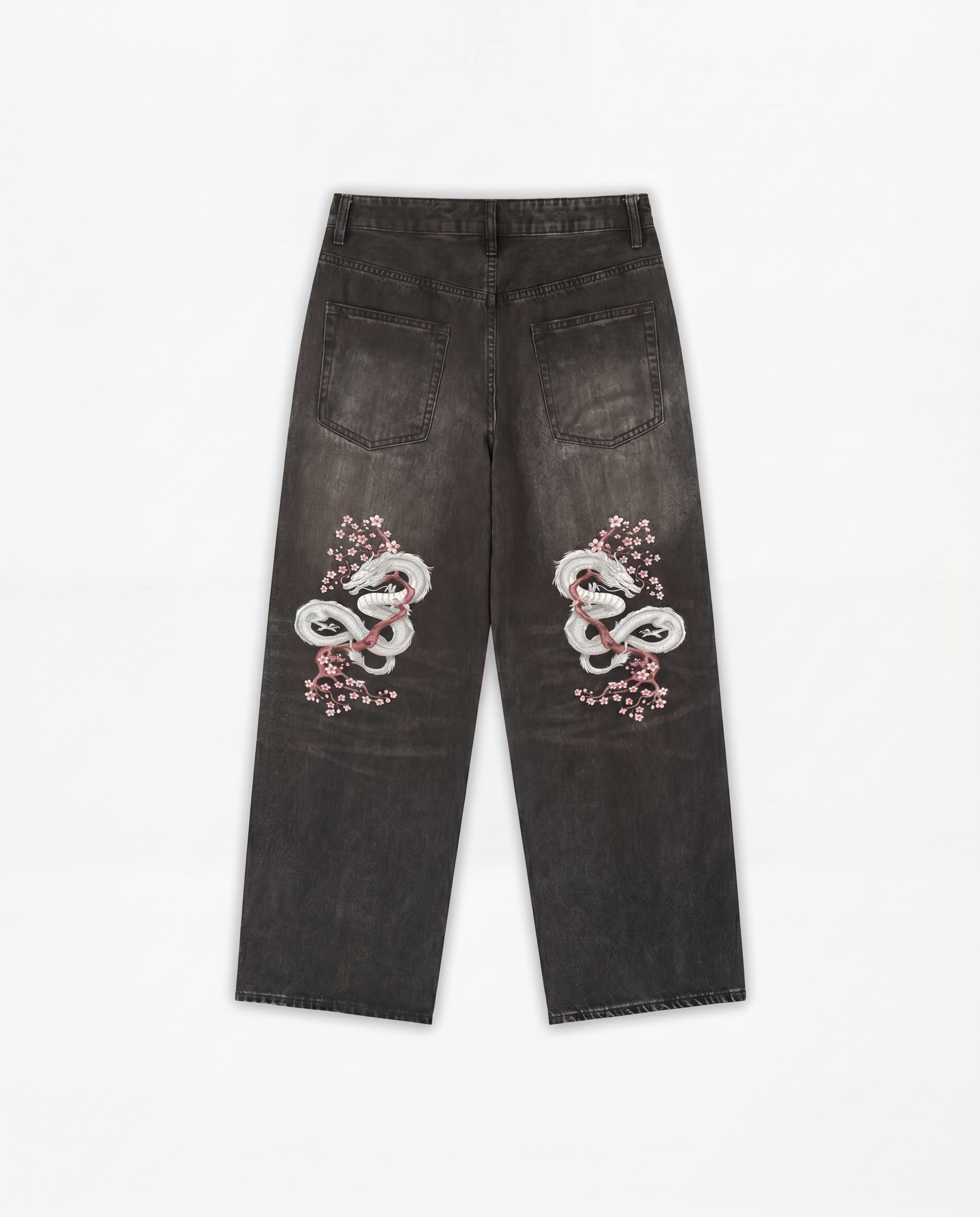 Sakura Dragon Print Denim