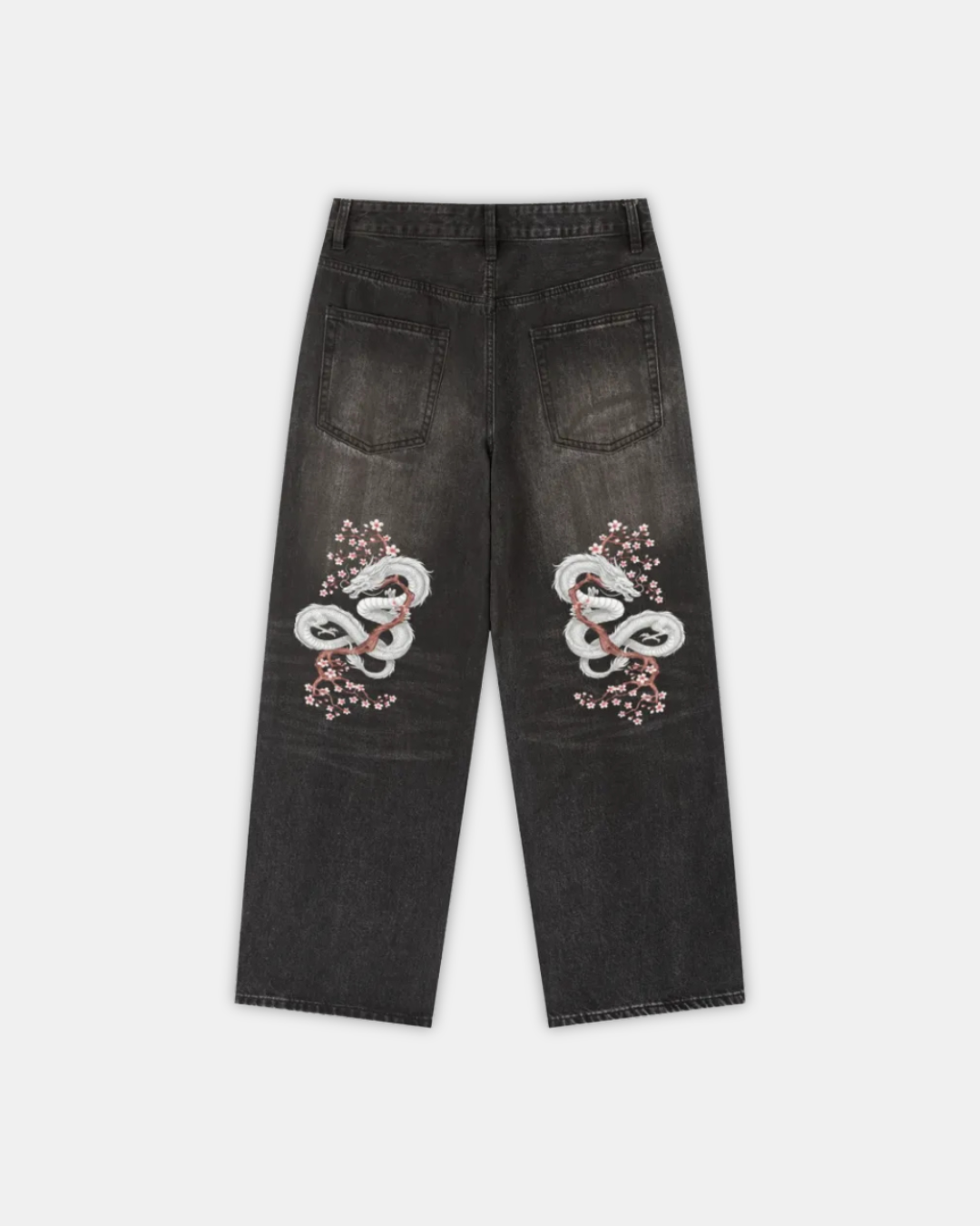 Sakura Dragon Print Denim