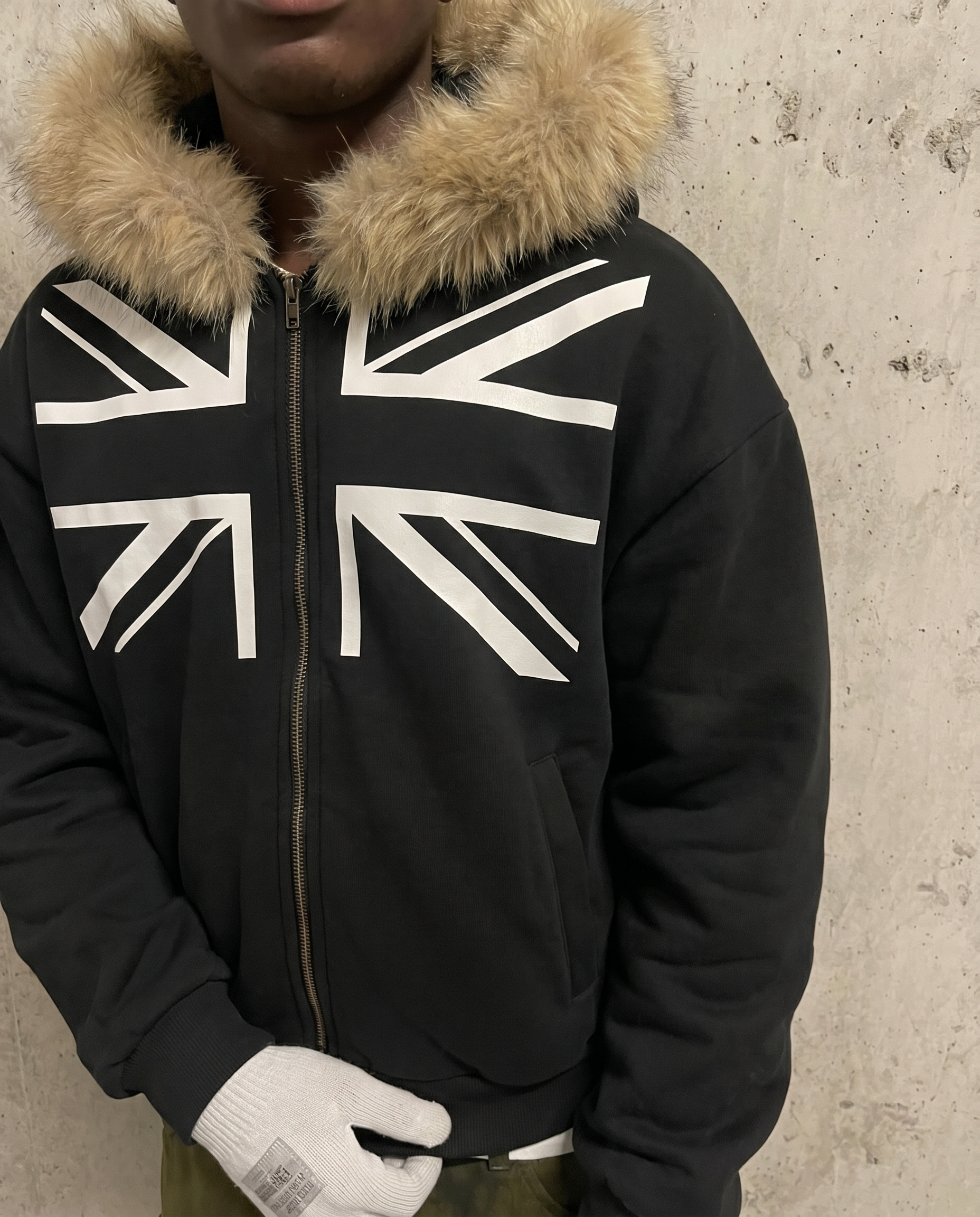 Union Jack Fur Hoodie