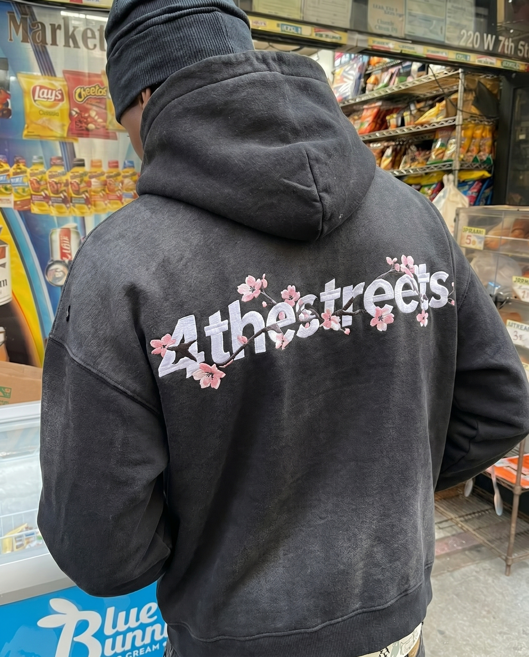 Sakura Embroidered Zip-Up